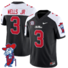 Antwane Wells Jr Jersey #3 Ole Miss Rebels Vapor Limited College Football Stitched Black Alternate