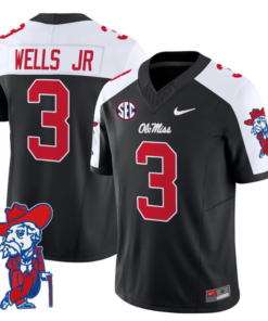 Antwane Wells Jr Jersey #3 Ole Miss Rebels Vapor Limited College Football Stitched Black Alternate