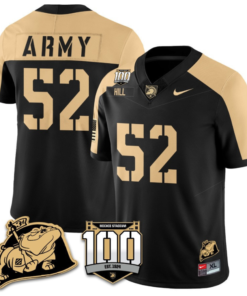 Austin Hill Jersey #52 Army Black Knights Vapor Limited College Football Stitched Black Alternate