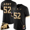 Austin Hill Jersey #52 Army Black Knights Jersey Rocky The Bulldog Patch Vapor Limited College Football Stitched Black