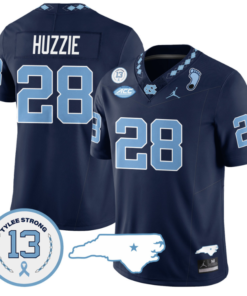 Alijah Huzzie Jersey #28 North Carolina Tar Heels Vapor College Football Stitched Navy