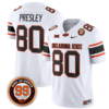 Brennan Presley Jersey #80 Oklahoma State Cowboys Leslie O'neal Patch Vapor Limited College Football Stitched White
