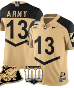 Bryson Daily Jersey #13 Army Black Knights Vapor Limited College Football Stitched Gold Alternate