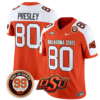 Brennan Presley Jersey #80 Oklahoma State Cowboys Leslie O'neal Patch Vapor Limited College Football Stitched Orange Alternate