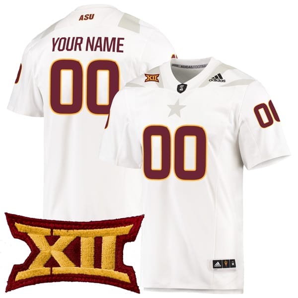 Custom Arizona State Sun Devils Jersey Name and Number College Football White Premier 8 Custom Arizona State Sun Devils Jersey Name and Number College Football White Premier – All Stitched