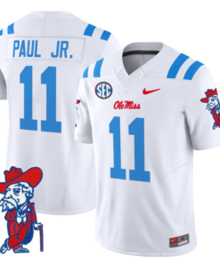 Chris Paul Jr Jersey #11 Ole Miss Rebels Vapor Limited College Football Stitched 2024 White