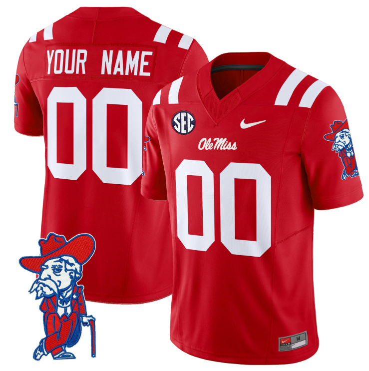 Custom Ole Miss Rebels Jersey Name and Number Vapor Limited College Football Stitched Red 8 Custom Ole Miss Rebels Jersey Name and Number Vapor Limited College Football Stitched Red