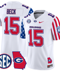 Carson Beck Jersey #15 Georgia Bulldogs American Style Vapor Limited Football Stitched White