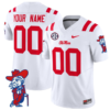 Custom Ole Miss Rebels Jersey Name and Number Vapor Limited College Football Stitched White
