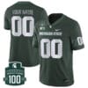 Custom Michigan State Spartans Jersey Name and Number College Football Green Alternate Game – All Stitched