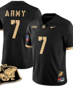 Champ Harris Jersey #7 Army Black Knights Jersey Rocky The Bulldog Patch Vapor Limited College Football Stitched Black
