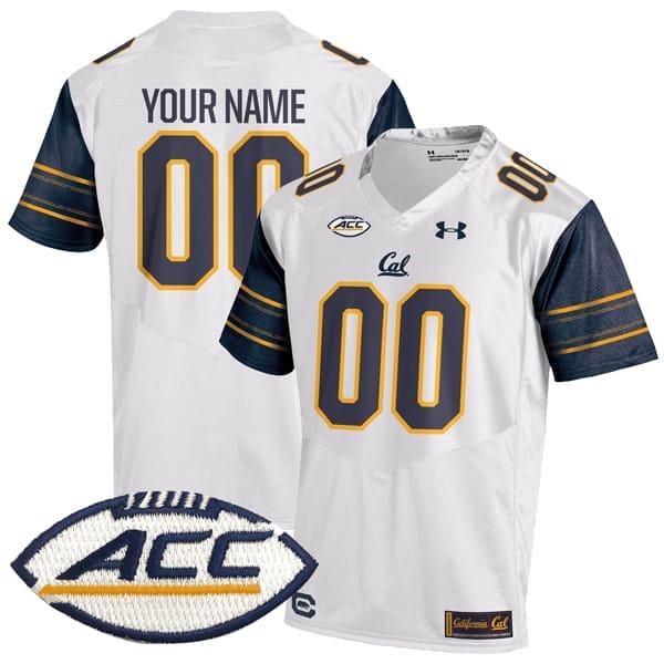 Custom California Golden Bears Jersey Name and Number College Football White Away Game 8 Custom California Golden Bears Jersey Name and Number College Football White Away Game – All Stitched