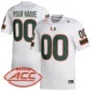 Custom Miami Hurricanes Jersey Name and Number College Football White Away Game – All Stitched