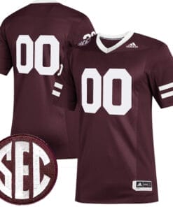 Custom Mississippi State Jersey Name and Number College Football Maroon Premier Strategy – All Stitched