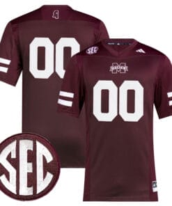 Custom Mississippi State Jersey Name and Number College Football Maroon Premier – All Stitched