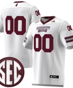 Custom Mississippi State Jersey Name and Number College Football White Premier Strategy – All Stitched