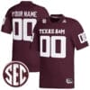 Custom Texas A&M Aggies Jersey Name and Number College Football Maroon Premier – All Stitched