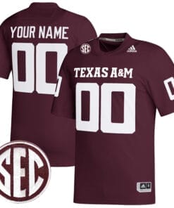 Custom Texas A&M Aggies Jersey Name and Number College Football Maroon Premier – All Stitched
