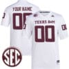 Custom Texas A&M Aggies Jersey Name and Number College Football White Premier – All Stitched
