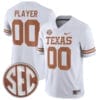 Custom Texas Longhorns Jersey Name and Number College Football White Away Game – All Stitched