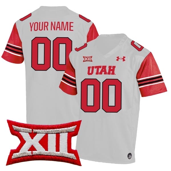 Custom Utah Utes Jersey Name and Number College Football White Away Game 8 Custom Utah Utes Jersey Name and Number College Football White Away Game – All Stitched