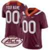 Custom Virginia Tech Hokies Jersey Name and Number College Football Maroon Home Game – All Stitched