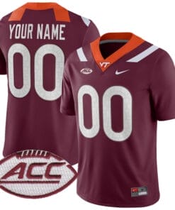 Custom Virginia Tech Hokies Jersey Name and Number College Football Maroon Home Game – All Stitched
