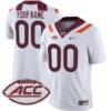 Custom Virginia Tech Hokies Jersey Name and Number College Football White Away Game – All Stitched