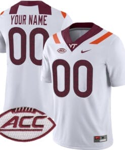 Custom Virginia Tech Hokies Jersey Name and Number College Football White Away Game – All Stitched