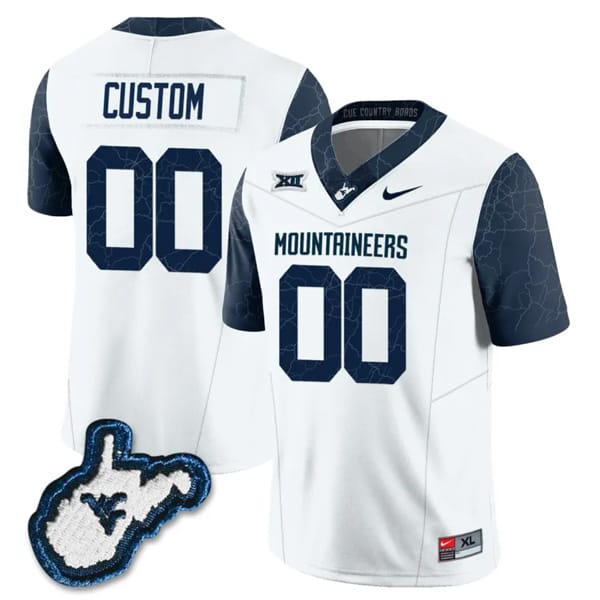 Custom West Virginia Mountaineers Jersey Name and Number College Football Country Roads White 8 Custom West Virginia Mountaineers Jersey Name and Number College Football Country Roads White – All Stitched