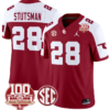 Danny Stutsman Jersey #28 Oklahoma Sooners 100th Anniversary Patch Vapor Limited College Football Stitched Crimson Alternate
