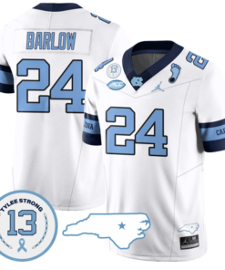 Darwin Barlow Jersey #24 North Carolina Tar Heels Vapor College Football Stitched Alternate White