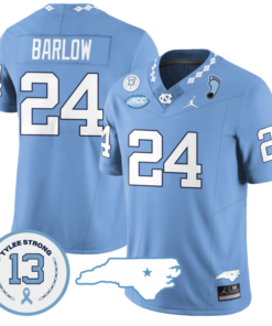 Darwin Barlow Jersey #24 North Carolina Tar Heels Vapor College Football Stitched Blue