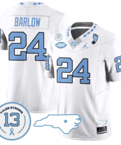 Darwin Barlow Jersey #24 North Carolina Tar Heels Vapor College Football Stitched White