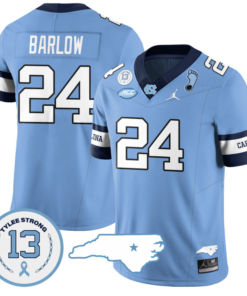 Darwin Barlow Jersey #24 North Carolina Tar Heels Vapor College Football Stitched Alternate Blue