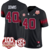Ethan Downs Jersey #40 Oklahoma Sooners 100th Anniversary Patch Vapor Limited College Football Stitched Black