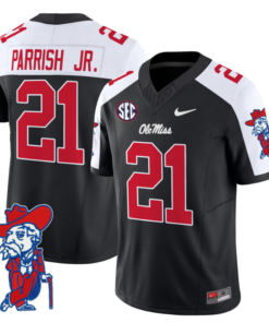 Henry Parrish Jr Jersey #21 Ole Miss Rebels Vapor Limited College Football Stitched Black Alternate