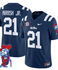 Henry Parrish Jr Jersey #21 Ole Miss Rebels Vapor Limited College Football Stitched Navy