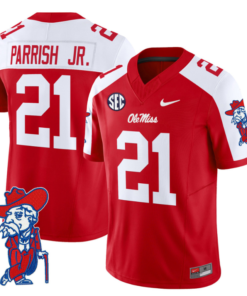 Henry Parrish Jr Jersey #21 Ole Miss Rebels Vapor Limited College Football Stitched Red Alternate