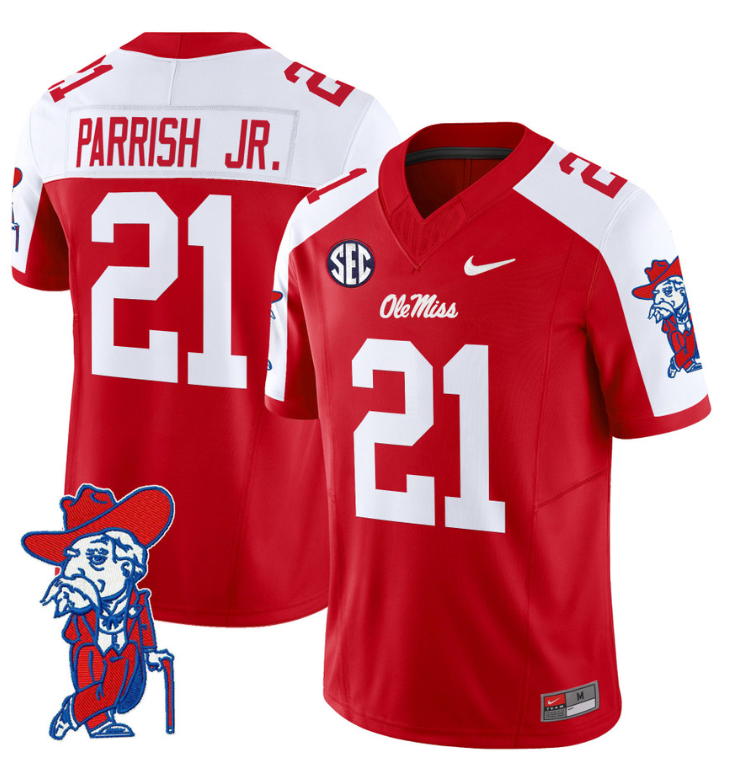 Henry Parrish Jr Jersey #21 Ole Miss Rebels Vapor Limited College Football Stitched Red Alternate 8 Henry Parrish Jr Jersey #21 Ole Miss Rebels Vapor Limited College Football Stitched Red Alternate