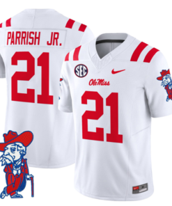 Henry Parrish Jr Jersey #21 Ole Miss Rebels Vapor Limited College Football Stitched White