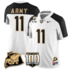 Isaiah Alston Jersey #11 Army Black Knights Vapor Limited College Football Stitched White Alternate