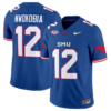 Isaiah Nwokobia Jersey #12 SMU Mustangs Icy College Football Vapor Limited Blue