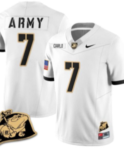 Jimmy Ciarlo Jersey #7 Army Black Knights Jersey Rocky The Bulldog Patch Vapor Limited College Football Stitched White