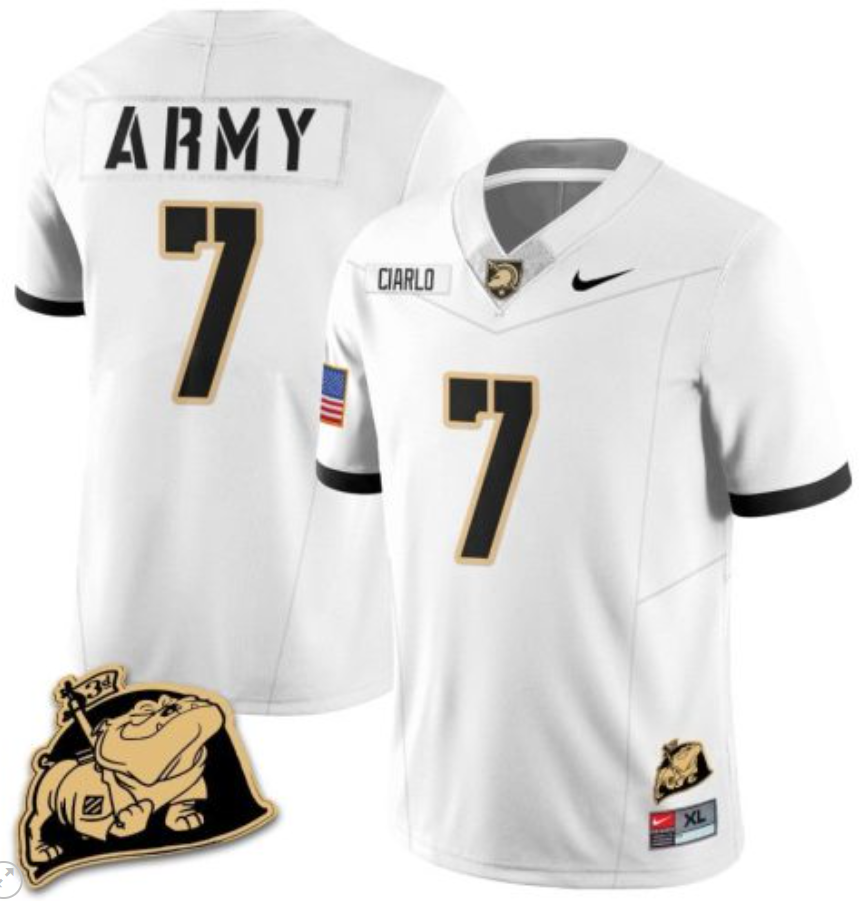 Jimmy Ciarlo Jersey #7 Army Black Knights Jersey Rocky The Bulldog Patch Vapor Limited College Football Stitched White 8 Jimmy Ciarlo Jersey #7 Army Black Knights Jersey Rocky The Bulldog Patch Vapor Limited College Football Stitched White
