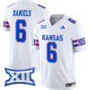 Jalon Daniels Jersey #6 Kansas Jayhawks 2024 Vapor College Football Vapor Limited White