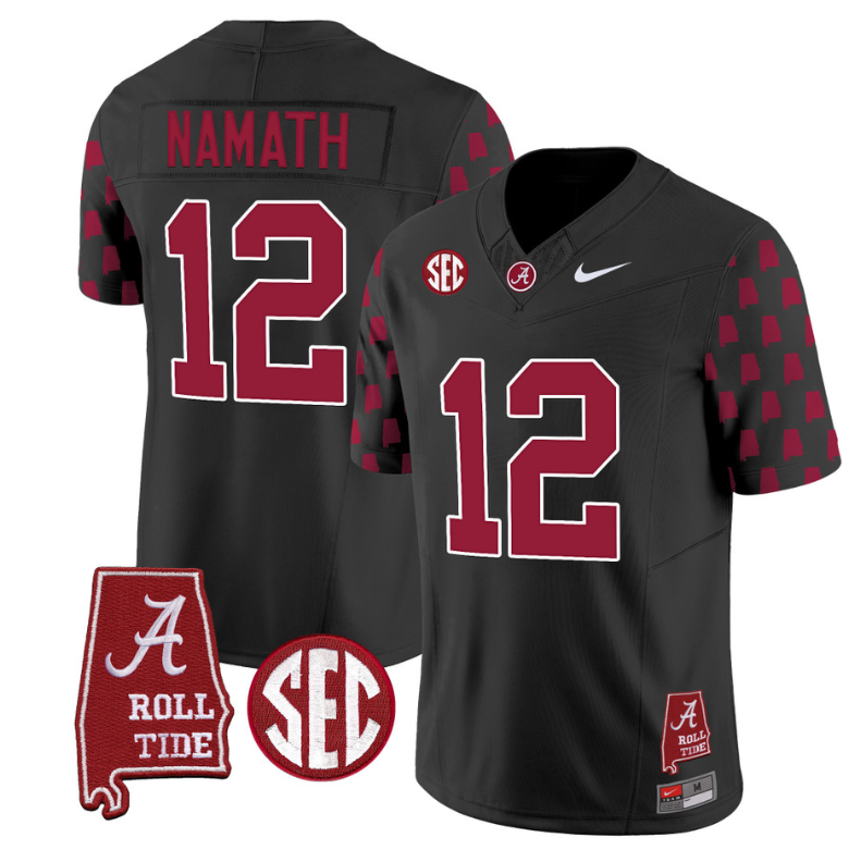 Joe Namath Jersey #12 Alabama Crimson Tide Vapor College Football Limited Stitched Black 8 Joe Namath Jersey #12 Alabama Crimson Tide Vapor College Football Limited Stitched Black