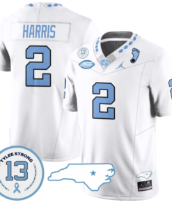Jakeen Harris Jersey #2 North Carolina Tar Heels Vapor College Football Stitched White