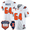 Josh Kreutz Jersey #64 Illinois Fighting Vapor Limited College Football Stitched White 4 Josh Kreutz Jersey #64 Illinois Fighting Vapor Limited College Football Stitched White