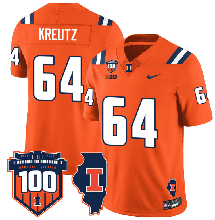 Josh Kreutz Jersey #64 Illinois Fighting Vapor Limited College Football Stitched Orange 8 Josh Kreutz Jersey #64 Illinois Fighting Vapor Limited College Football Stitched Orange